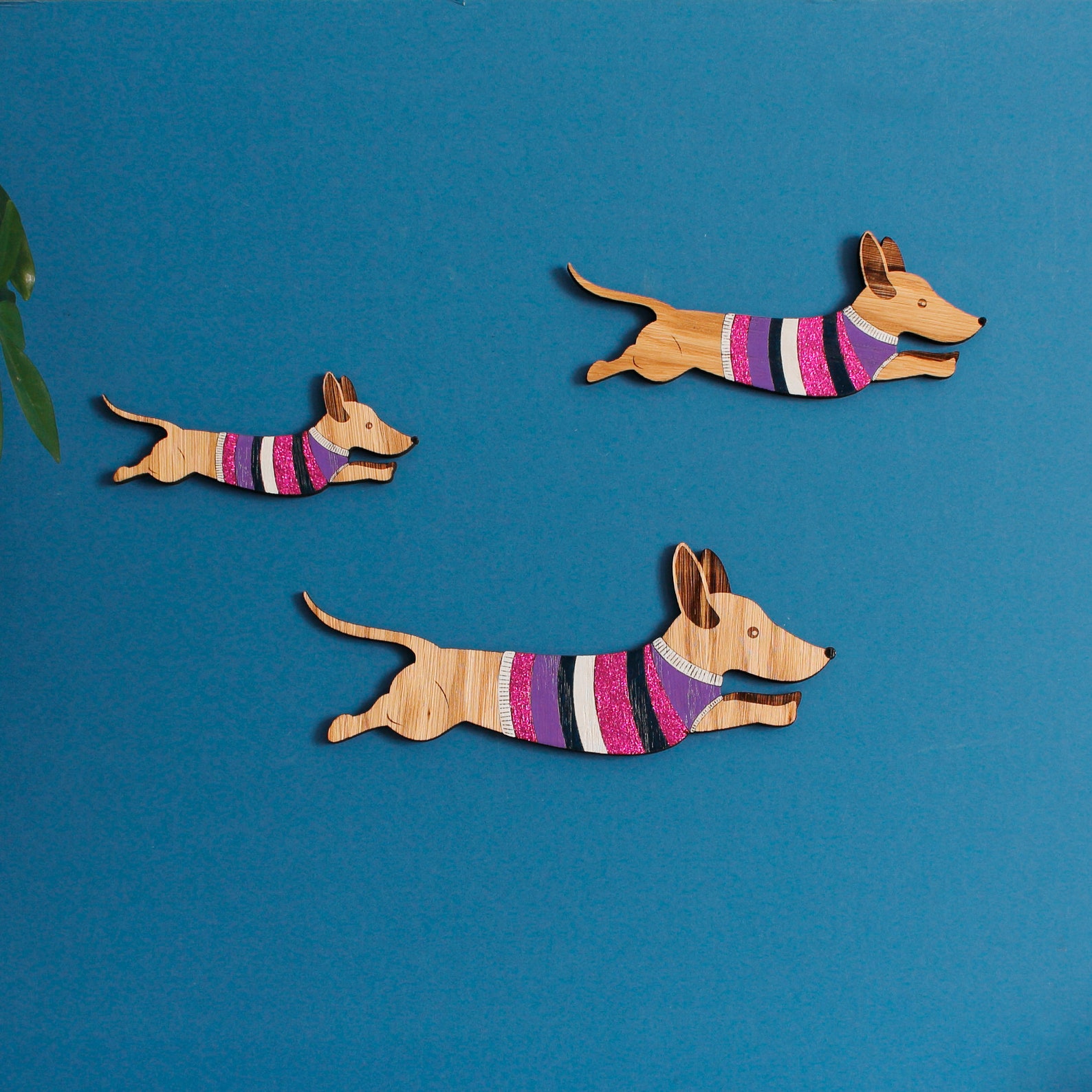 Jumping Sausage Dogs Wall Hanging Available Individually or Etsy