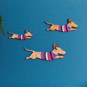 Jumping Sausage Dogs Wall Hanging Available Individually or | Etsy