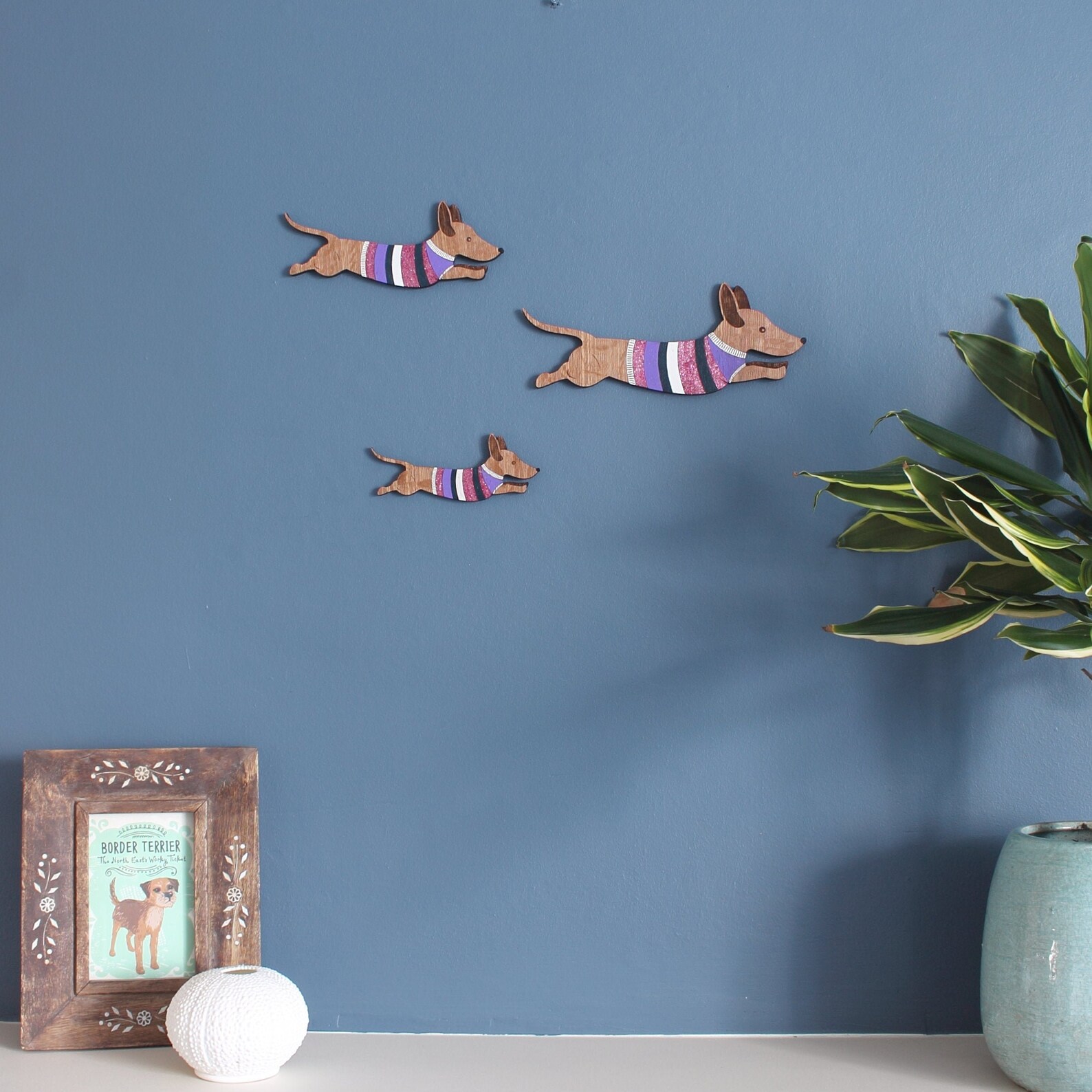 Jumping Sausage Dogs Wall Hanging Available Individually or Etsy