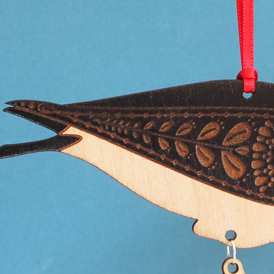 Hanging Wooden Oyster Catcher Decoration Hand Painted Etsy