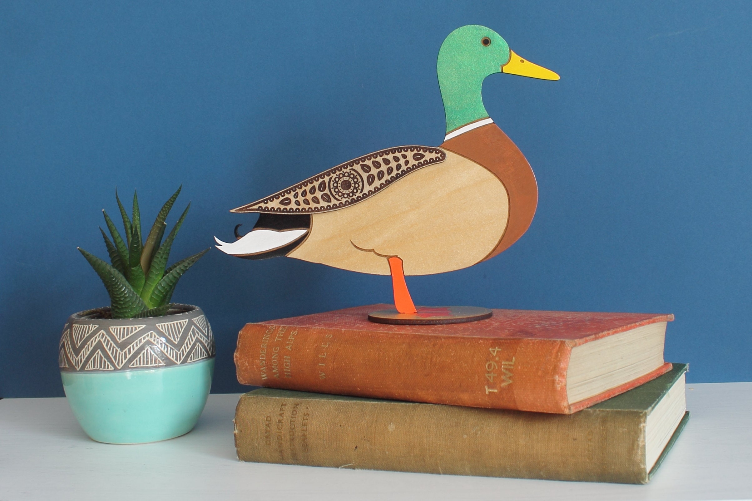Standing Mallard アンティーク O'DAY Standing Wooden Mallard Duck Decoration Ornament - Hand Painted - Etsy