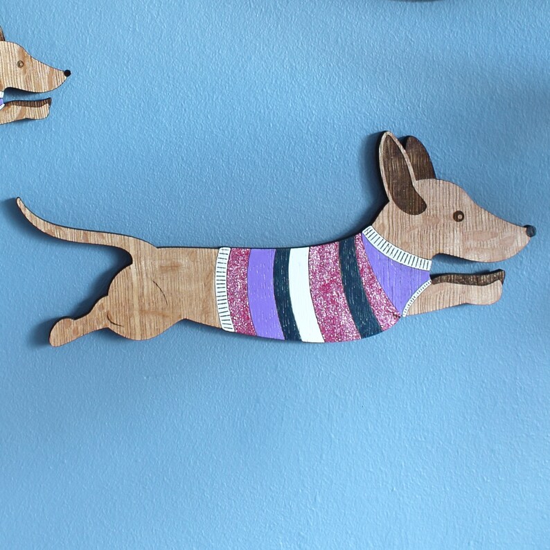 Jumping Sausage Dogs Wall Hanging Available individually or | Etsy