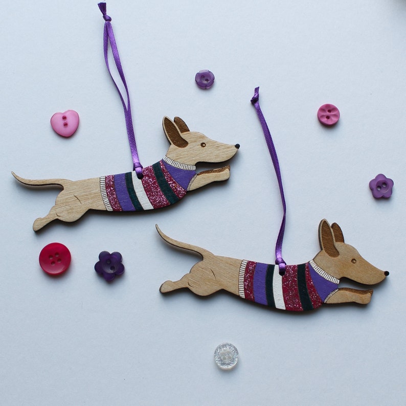Jumping Sausage Dog in Jumper Decoration Etsy