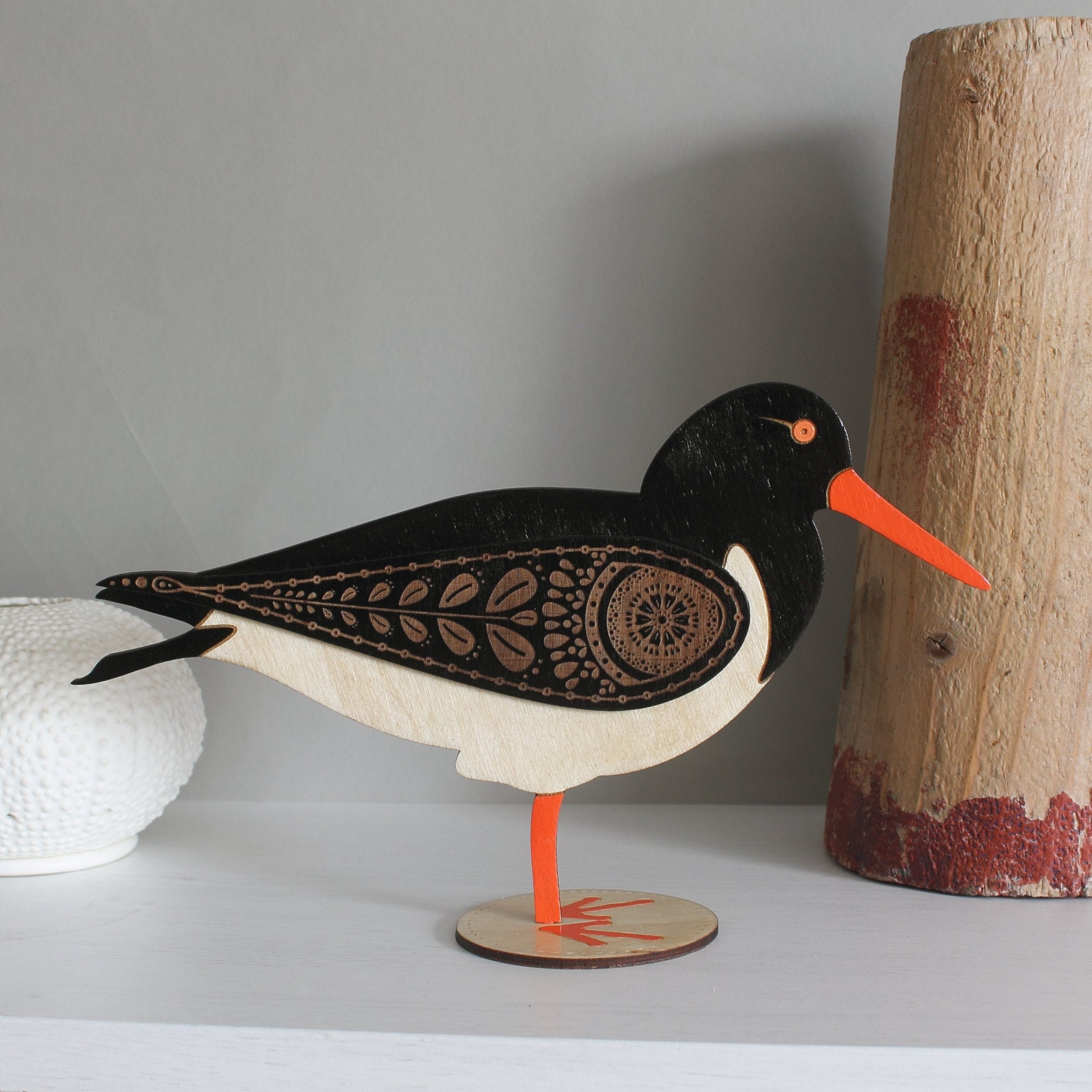 Standing Wooden Oyster Catcher Decoration Ornament Hand Etsy