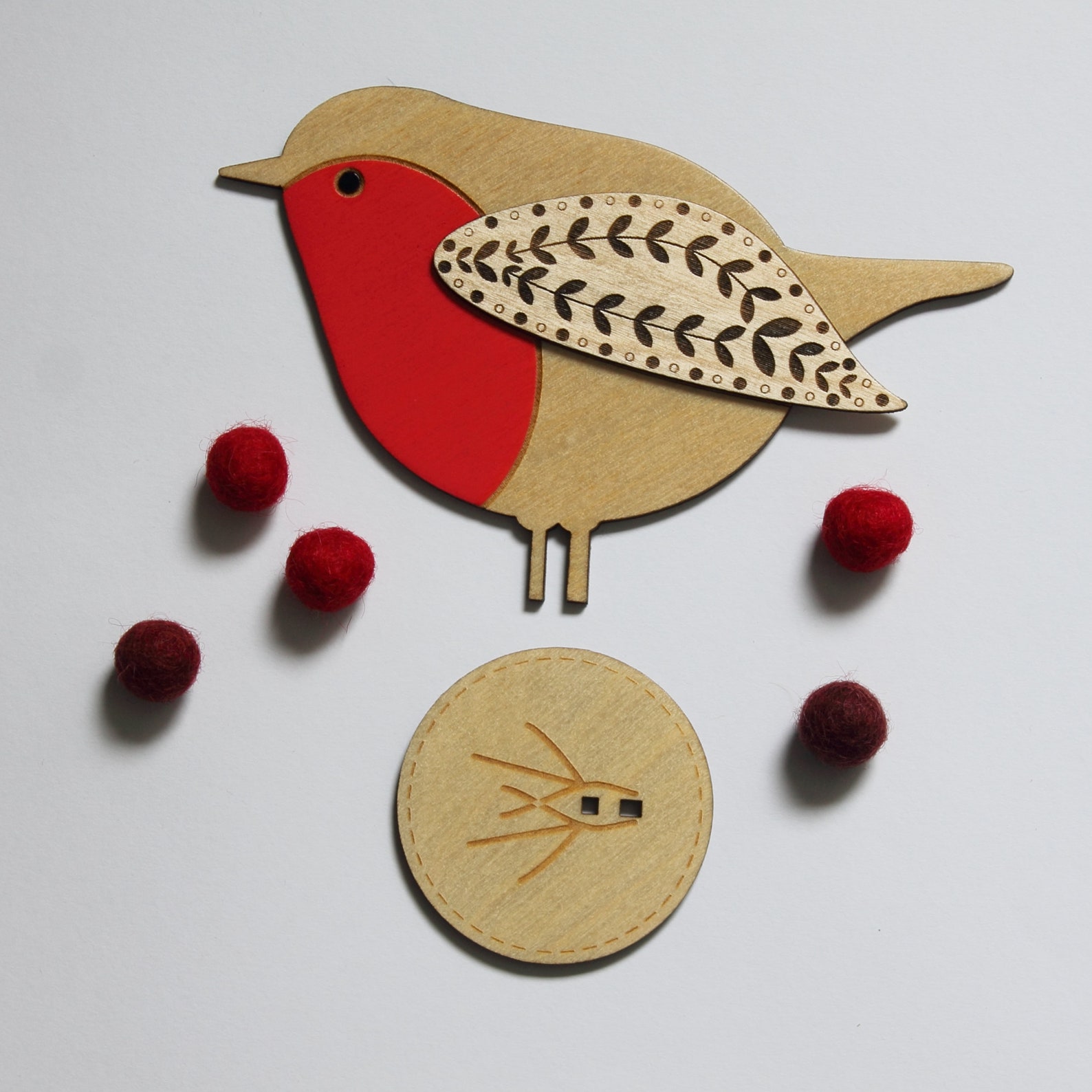 Standing Wooden Robin Christmas Decoration Etsy