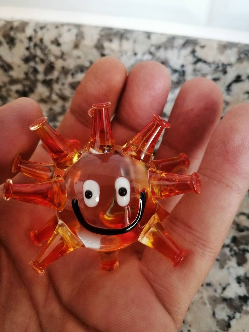 christmas ornaments Glass art glass accent Glass art Glass gift Murano Glass covid 19,Glass collectibles glass Glass home decor