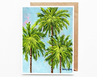 Palm Tree note card set with envelopes, palm tree boxed stationery set, set of Eight cards and envelopes, gifts for beach lovers
