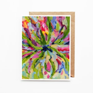 Floral abstract note cards, blank note cards, note card set, floral note cards, Eight note cards with envelopes, floral note card set