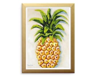 Pineapple art print, pineapple wall art, tropical wall art