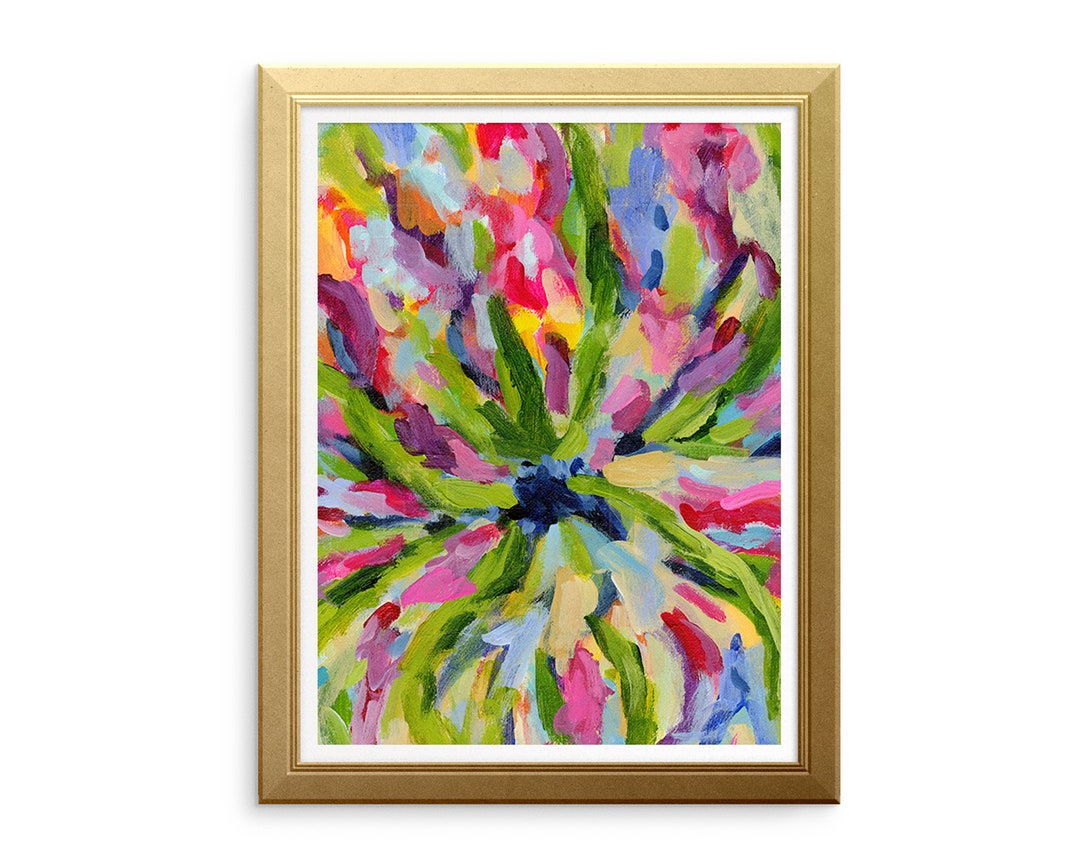 Abstract Floral Art Print, Floral Wall Art Print, Original Abstract