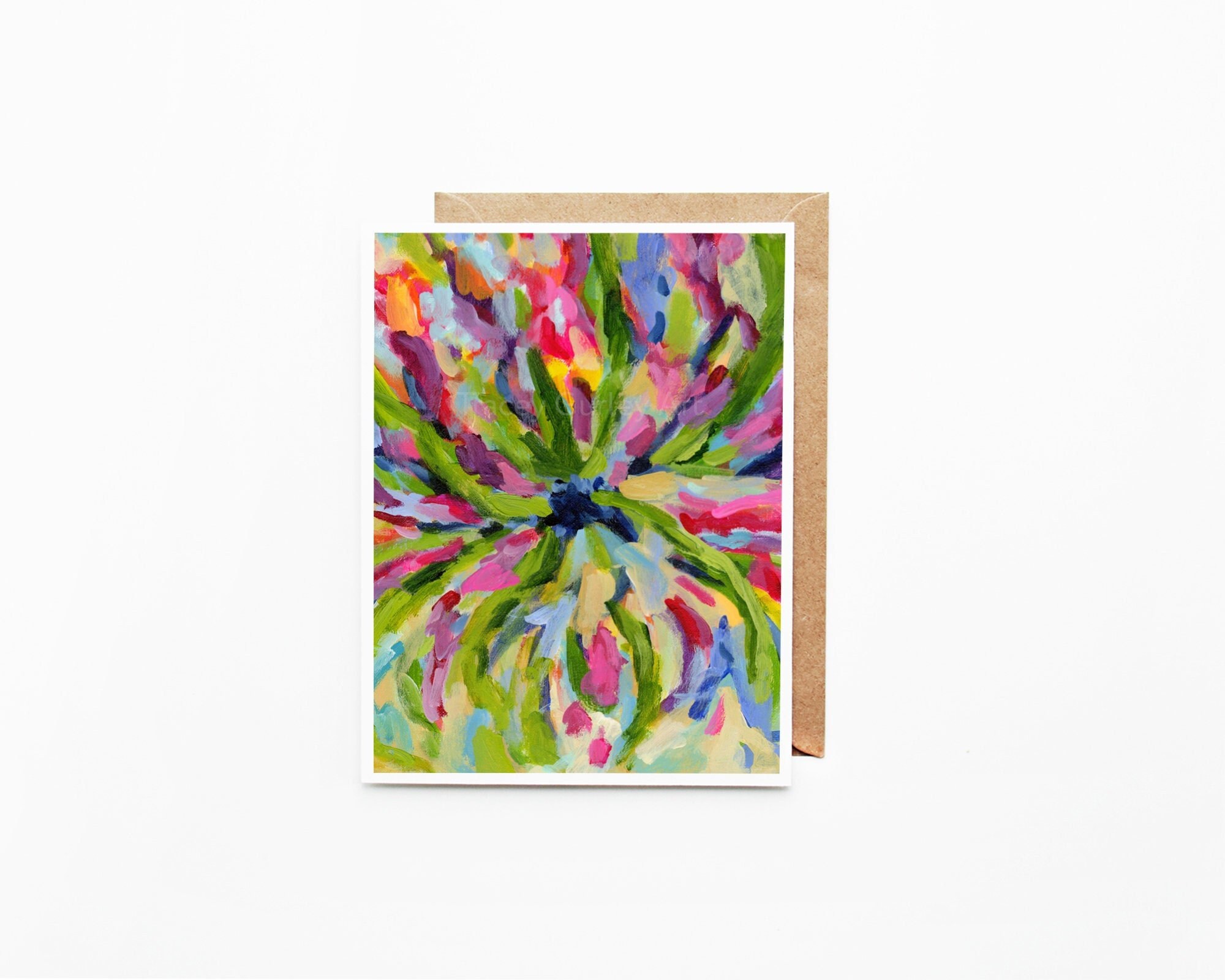 Floral Abstract Note Cards Blank Note Cards Note Card Set Etsy