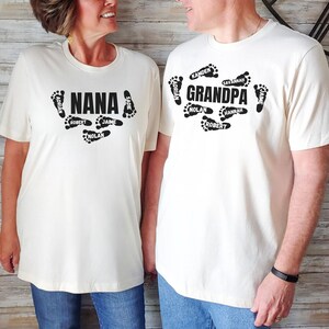 Footprints Personalized T-shirt for Mom, Dad, Grandma, Grandpa, Aunt or Uncle Up to 10 names