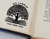 Custom Ex Books Stamp, Custom Printing Press Bookplate, Personalizable Library Stamp, Custom Gift Stamp, tree of life, -2334031219
