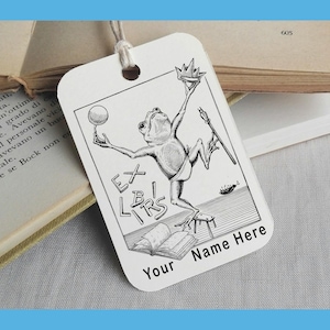 Sello Ex Libris personalizado, Ex Libris Ex Libris personalizado Ex- Ex PrintPlate personalizado, Sello de biblioteca personalizable, Sello de regalo personalizado, Frog -1728240820
