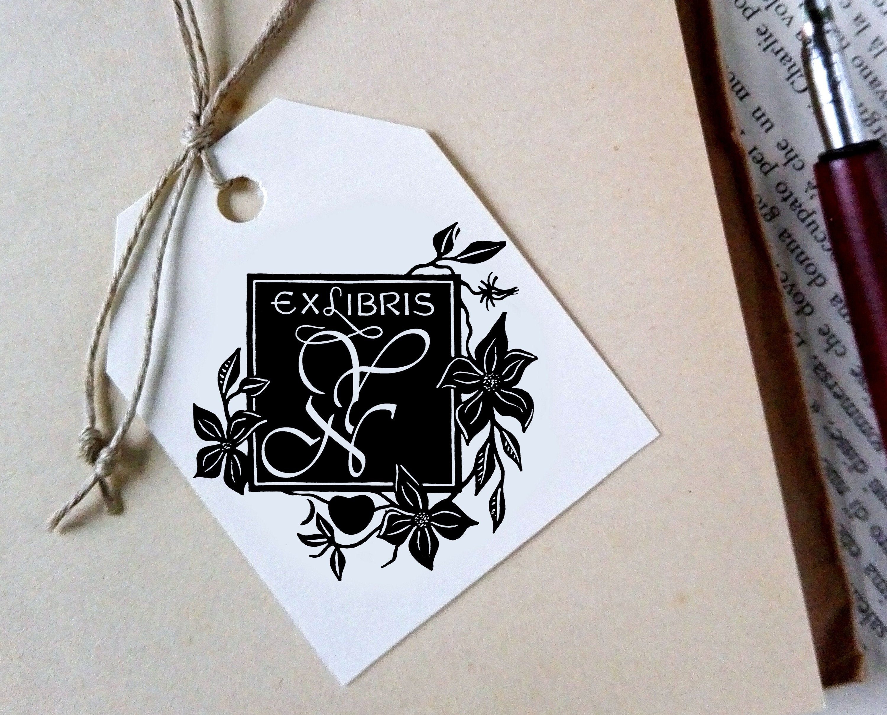 Custom Ex Libris Stamp Custom Printing Press Bookplate Etsy UK