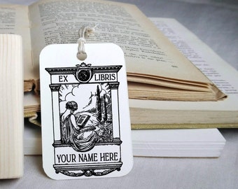 Custom Ex Libris Stamp Custom Printing Press Bookplate Personalizable Library Stamp Birthday Gift Woman Reading - 2111090223