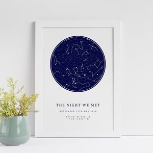 Sky Map Wall Print, Night Sky Map, Star Map, Valentine's, Star Trail Print, Astronomy, Star Map, Constellations, Wedding Gift, Anniversary