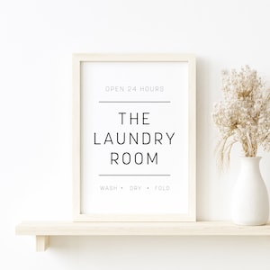The Laundry Room Print, Open 24 hours, Home Decor, Wall Print, Wall Decor, Utility Room Print, Print, Laundry Room,Kitchen Print, Laundry