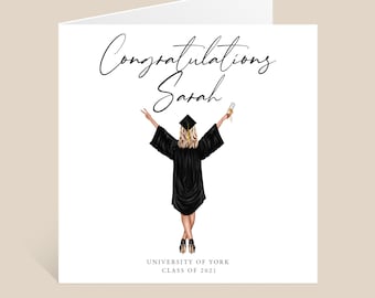 Graduation Card, Personalised Graduation Card, Graduation Card for Her, Congratulations Card, Grad Card, University Leavers Card, Custom