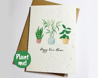 Plantable New Home Card, Happy New Home, New Home Card, Seed Paper, Plantable Card, Plantable Seed Paper Card, New Home Gift, Garden Lover