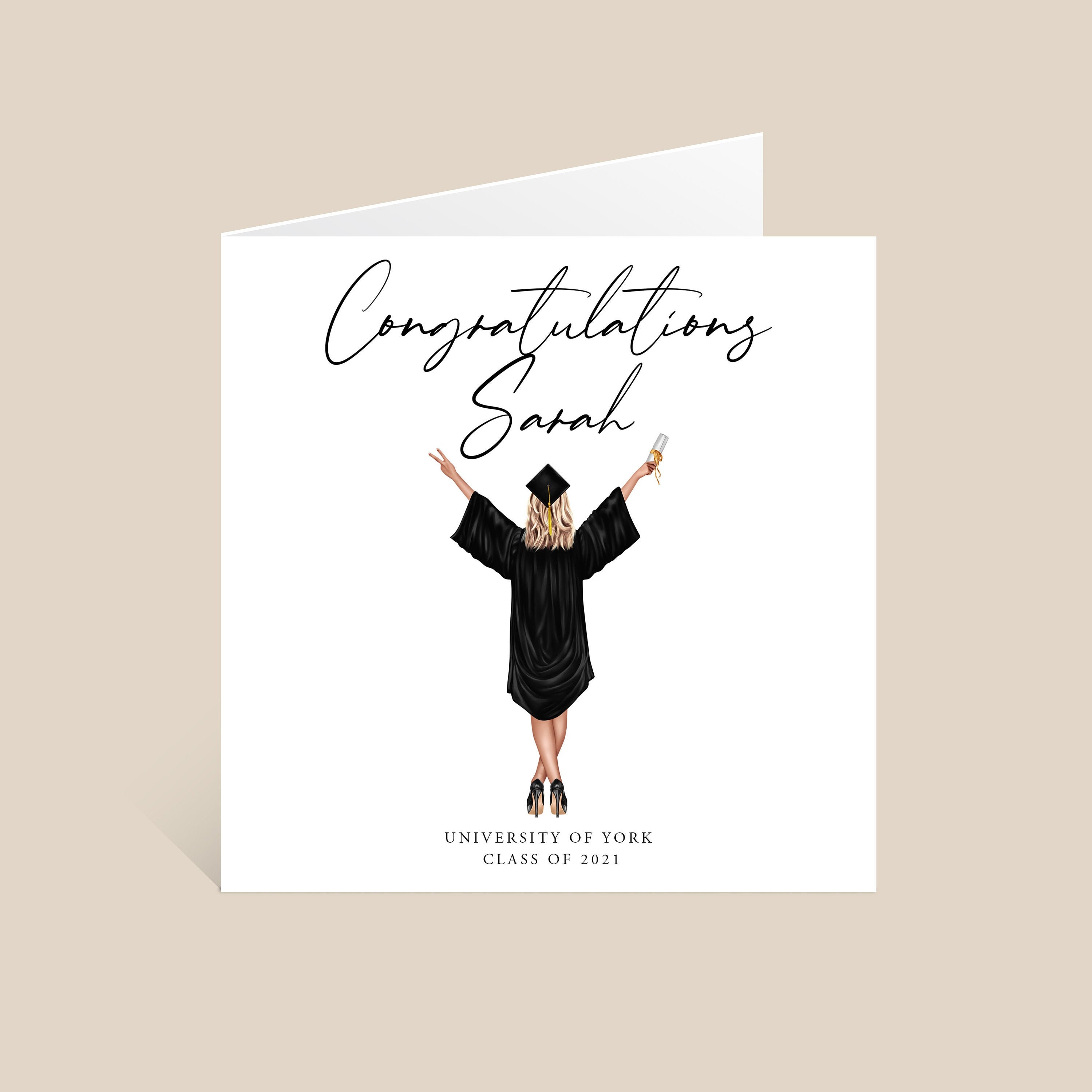 Graduation Card, Personalised Graduation Card, Graduation Card for Her, Congratulations Card, Grad Card, University Leavers Card, Custom