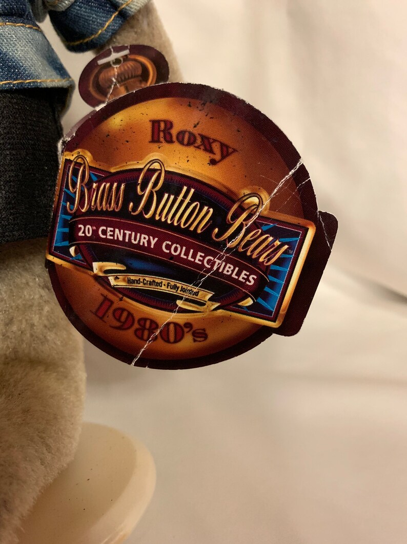 1980s Roxy Brass Button Bear Etsy