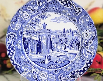 W R Midwinter 'landscape' Blue and White Teacup Trio Set Blue and