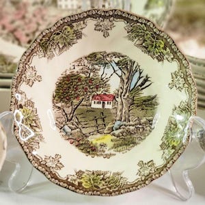 Vintage Dessert Bowl - &quot;The Friendly Village&quot; - Johnson Brothers - Set of 3