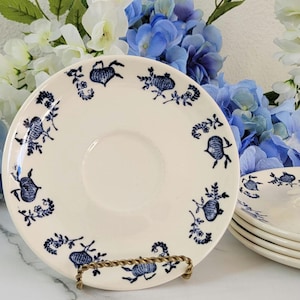 Saucer Plates - Blue Onion - Vintage SCIO - set of 5