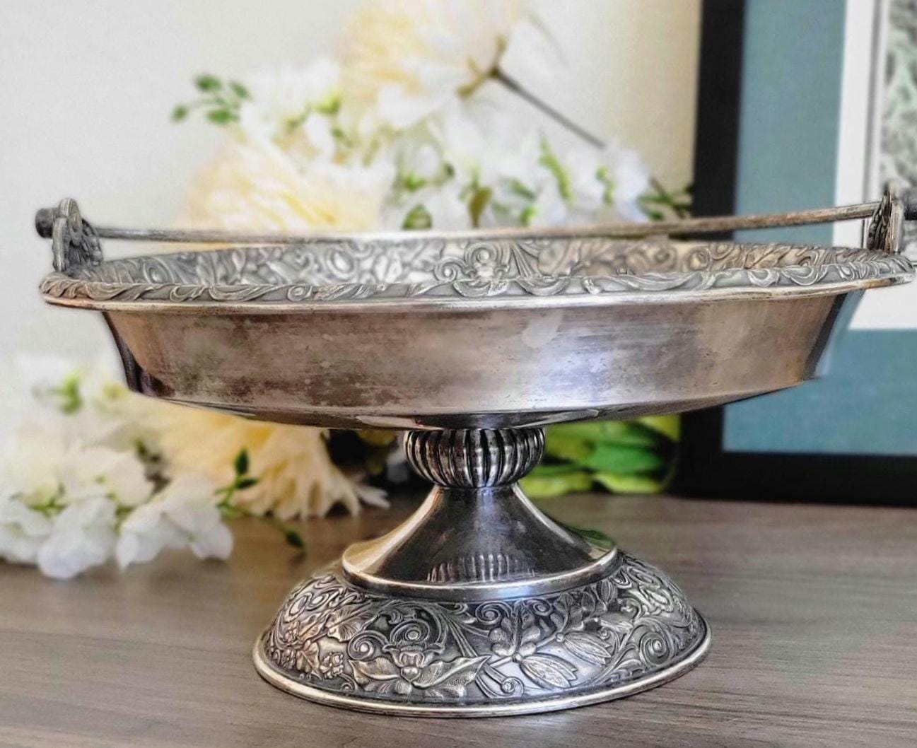 Vintage Silverplate Bride Basket