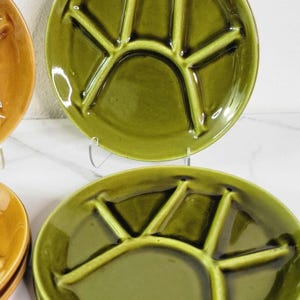 Vintage Faience De St Amand Fondue Plates - Divided Plates - Made in France - 2 Colors Available  - Sets of 3