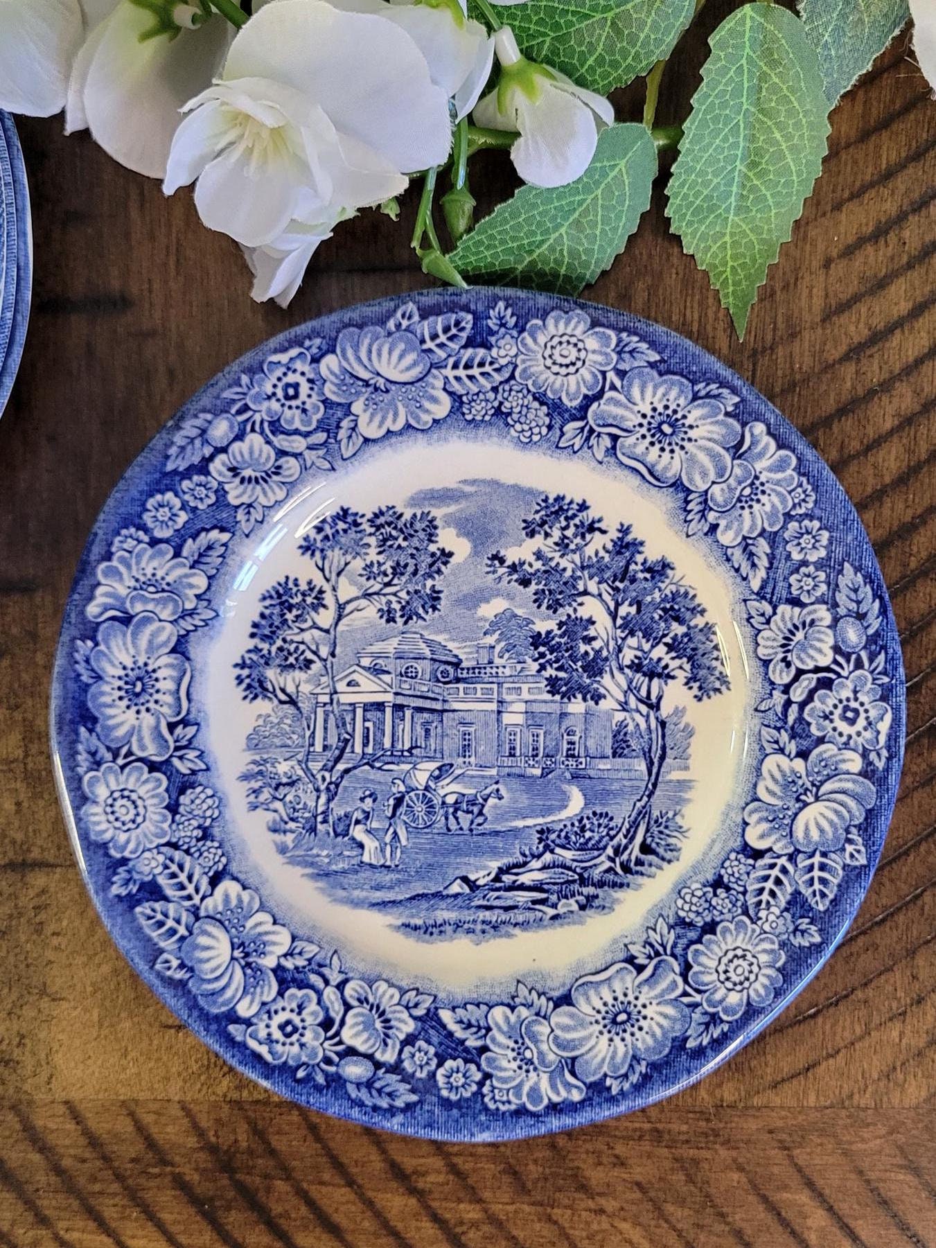 VINTAGE】LIBERTY BLUE リバティーブルー プレート 8P
