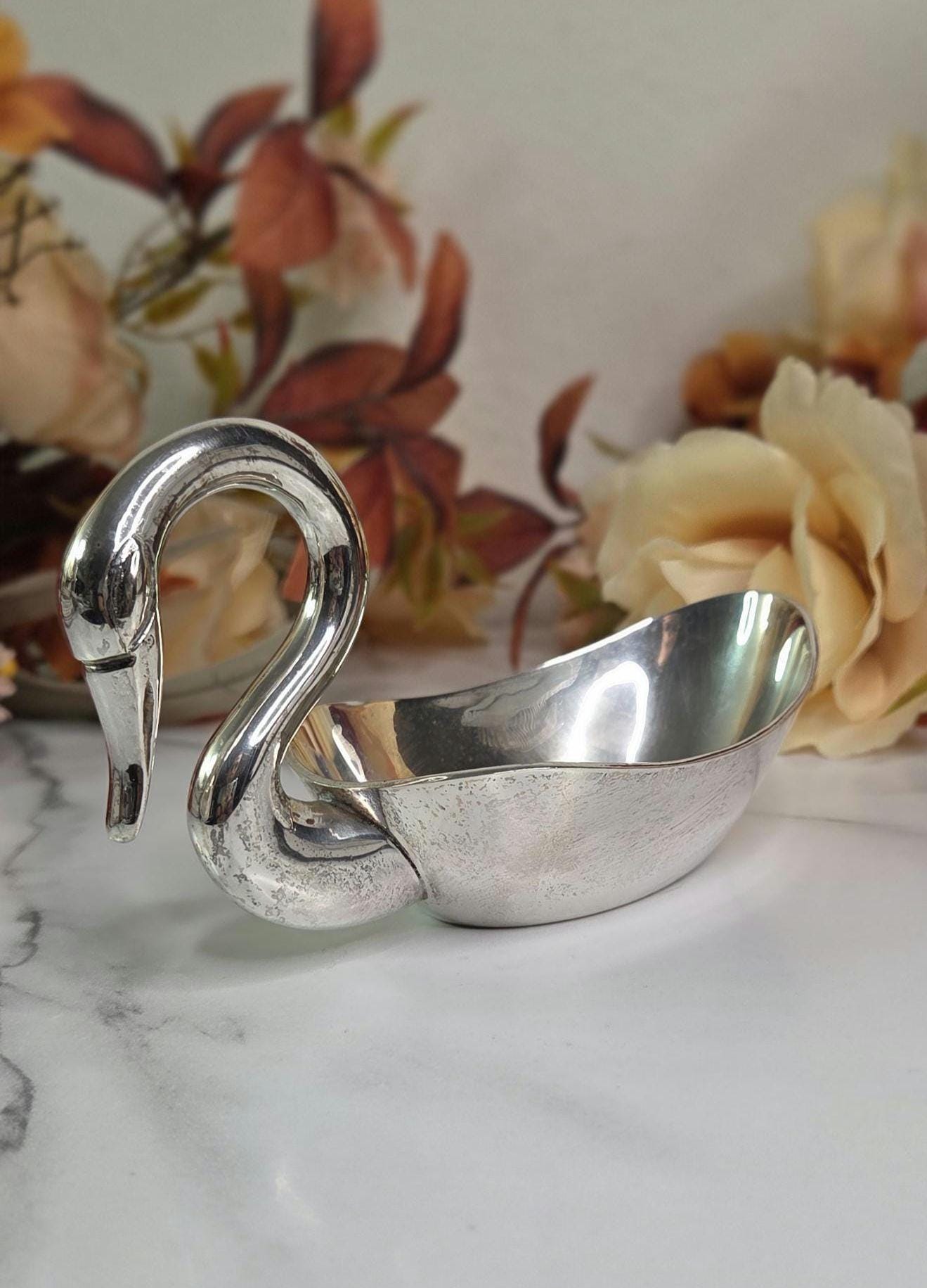 Silver Swan Bowl - Etsy