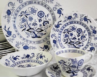 Vintage Blue and White Dinnerware - “Blue Nordic” - J & G Meakin - Made in England