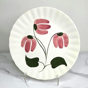 Vintage Blue Ridge Southern Pottery "Mountain Bells" Plate - Made in USA - 9.25"