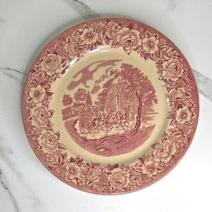 Vintage Shenango "Roselyn Pink" Transferware Service Plate/Charger - "Inca Ware" - Made in USA - 11.25"