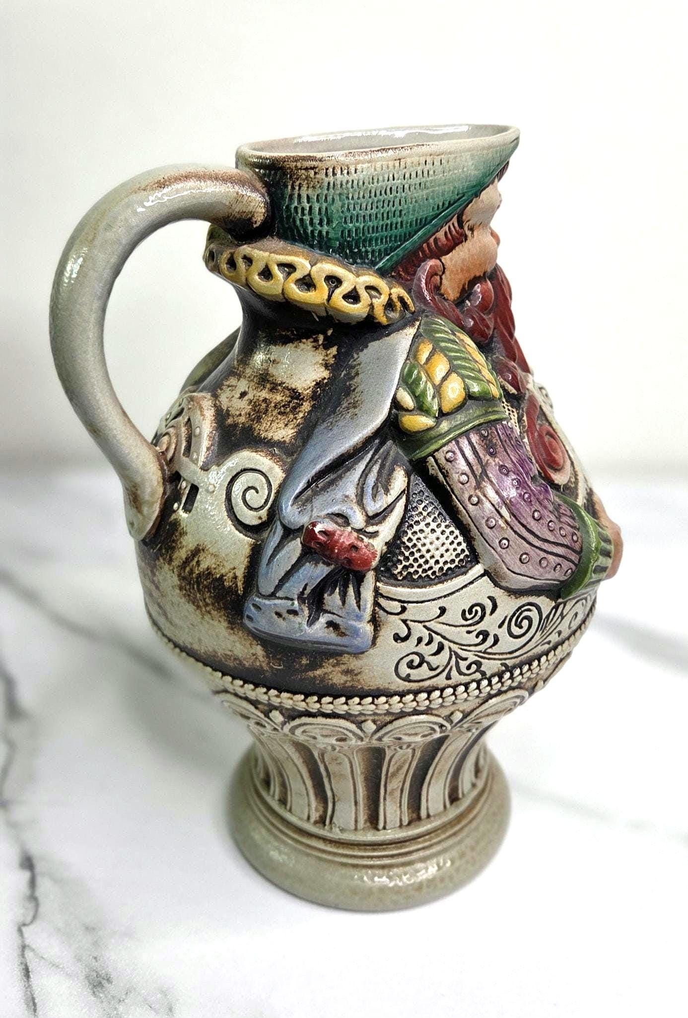 Vintage Gerz Figural Beer Pitcher - Reiner Wein Und Gutes Bier