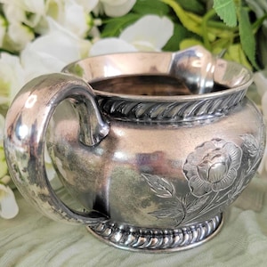 Antique Quadruple Silverplate Creamer - Wilcox Co. Repousse Victorian - 3" image 5