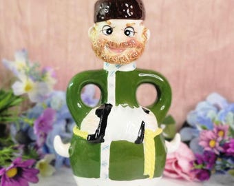 Vintage Vodka Decanter - ARTMARK Ceramic Pottery - Figural Russian Man - Circa 1950s