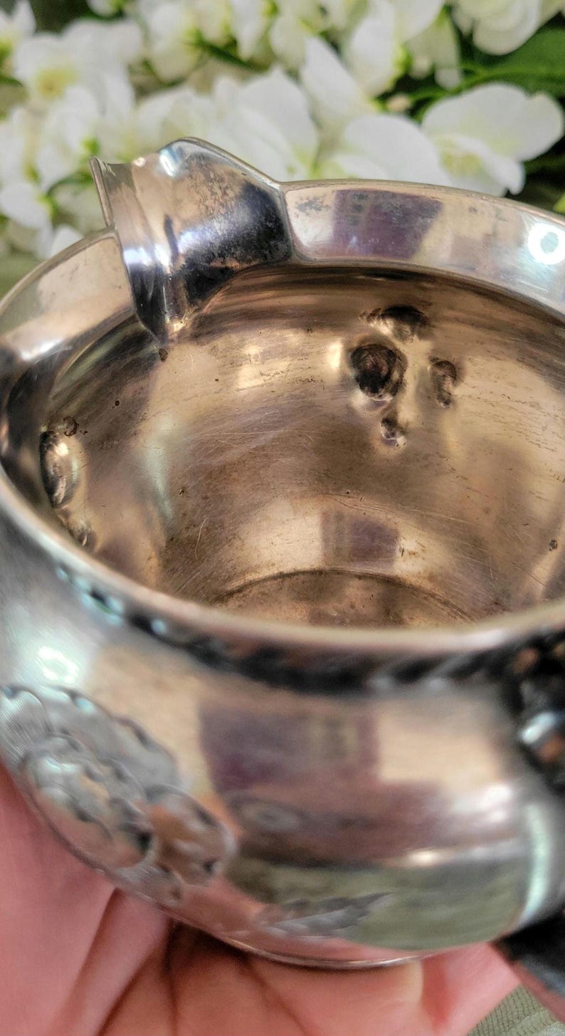 Antique Quadruple Silverplate Creamer - Wilcox Co. Repousse Victorian - 3" image 6
