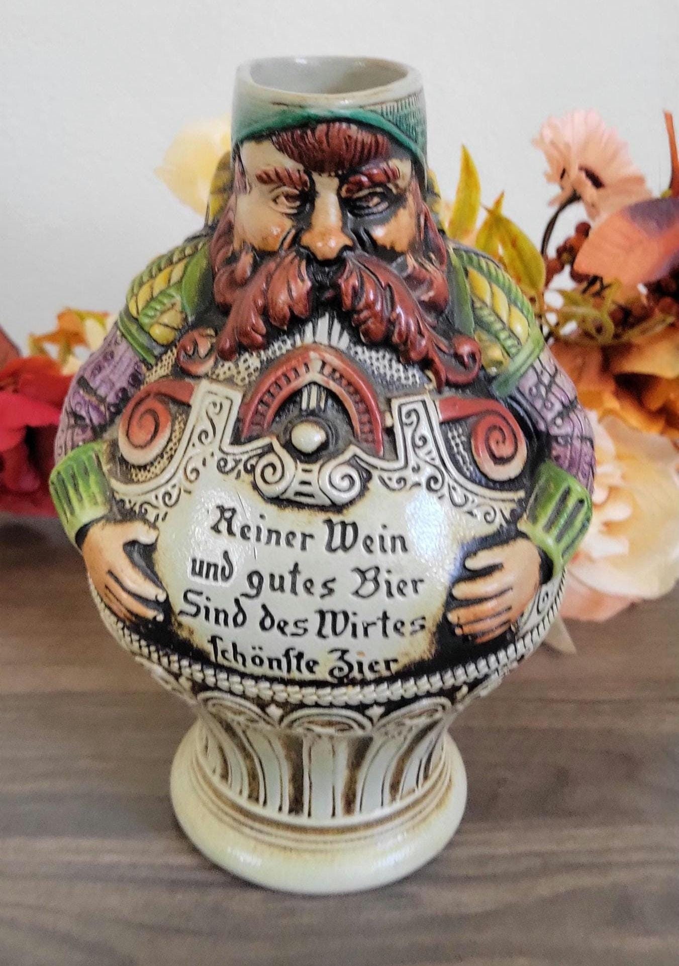 Vintage Gerz Figural Beer Pitcher - Reiner Wein Und Gutes Bier