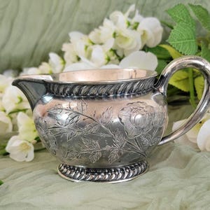 Antique Quadruple Silverplate Creamer - Wilcox Co. Repousse Victorian -