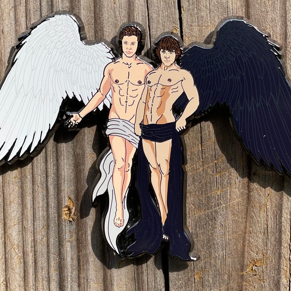 Fantasy Supernatural Sam & Dean Hard Enamel Pin 4” Wing Span