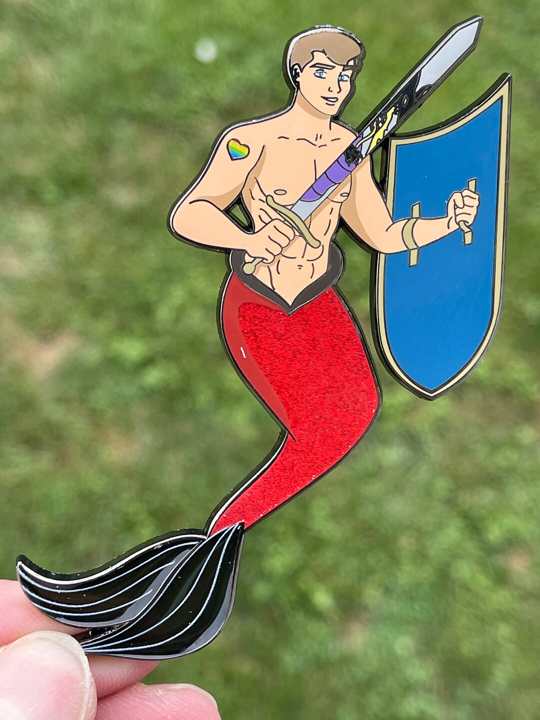 Merli Pin Prince Phillip 4”-3 Mm Thick Merman Pin - Etsy