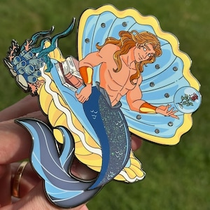 Seashell Adam Merman 4”-3mm thick Fantasy Inspired Enamel Pin