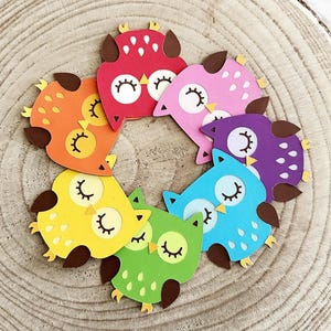 Découpes hibou - Lot de 12 (couleur personnalisée, taille personnalisée)