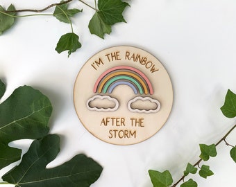 Rainbow Wood Sign | Baby | Miracles | Birth