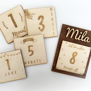 Meilensteinkarten Baby aus Holz | Milestone Karten | Geschenkidee zur Geburt