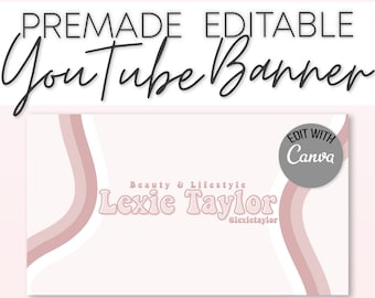 Edytowalny baner YouTube - Szablon YouTube - Grafika kanału YouTube - Projekt YouTube - Baner kanału YouTube - Okładka YouTube - Kanał YouTube