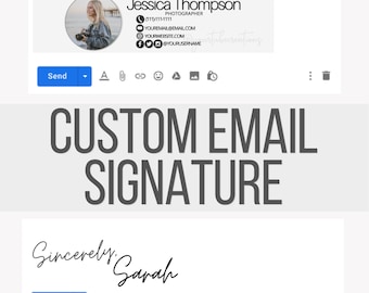 Custom Email Signature - Email Signature - Gmail Signature - Business Email - Image Email Signature - Digital Signature - Email Branding